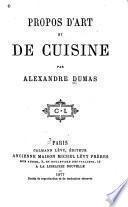 Propos d'art et de cuisine