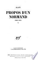 Propos d'un Normand, 1906-1914