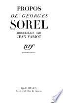 Propos de Georges Sorel