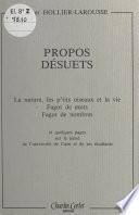 Propos désuets
