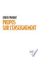 Propos sur l'enseignement