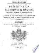 Propositions des lois concernant la fixation des budget de dṕenses et de recettes de l'éxercice