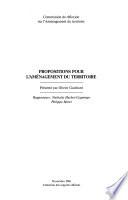 Propositions pour l'aménagement du territoire