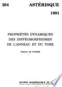 Propriétés dynamiques des difféomorphismes de l'anneau et du tore