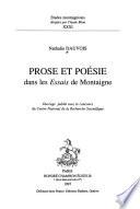 Prose et poésie dans les Essais de Montaigne