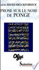 Prose sur le nom de Ponge