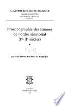 Prosopographie des femmes de l'ordre sénatorial
