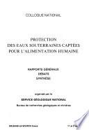 Protection des eaux souterraines captées pour l'alimentation humaine