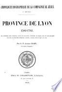Province de Lyon, 1582-1762