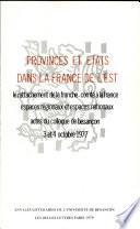 Provinces et États dans la France de l'Est