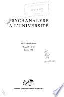 Psychanalyse à l'université
