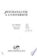 Psychanalyse à l'université