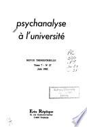 Psychanalyse à l'université