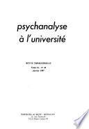 Psychanalyse a l'Universite