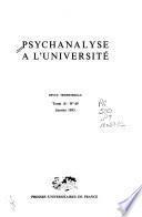 Psychanalyse à l'université