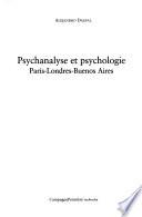 Psychanalyse et psychologie