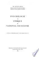 Psychologie et ethique du national-socialisme
