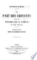 ptie. Dans les sciences exactes