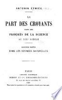 ptie. Dans les sciences naturelles
