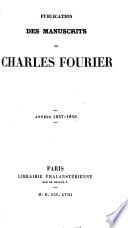Publication des manuscrits de Charles Fourier: - Commerce.Histoire sociale