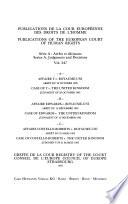 Publications de la Cour européenne des droits de l'homme