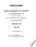 Publications de la Section Historique de l'Institut Royal Grand-Ducal de Luxembourg