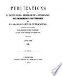 Publications de la Section historique de l'Institute G.-D. de Luxembourg