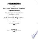 Publications de la Section historique de l'Institute G.-D. de Luxembourg
