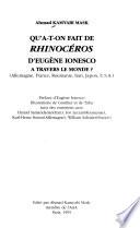 Qu'a-t-on fait de Rhinocéros d'Eugène Ionesco à travers le monde?