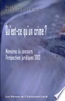 Qu'est-ce qu'un crime?