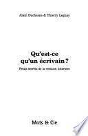 Qu'est-ce qu'un écrivain?
