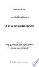 Qu'est-ce qu'un espace littéraire?