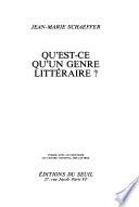 Qu'est-ce qu'un genre littéraire?