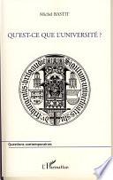 Qu'est-ce que l'université ?