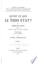 Qu'est-ce que le tiers état?
