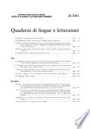Quaderni di lingue e letterature