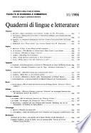 Quaderni di lingue e letterature