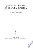 Quaderni urbinati di cultura classica