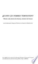 Quand les femmes témoignent