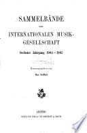 Quarterly Magazine of the International Musical Society