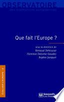 Que fait l'Europe ?