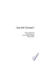 Que fait l'Europe?