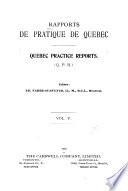 Quebec practice reports