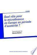 Quel rôle pour la microfinance en Europe en période d'austérité ?