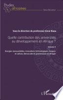 Quelle contribution des universités au développement en Afrique ?