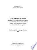 Quelles perspectives pour la langue française?