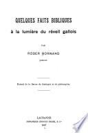 Quelques faits bibliques à la lumière du réveil gallois