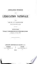 Quelques pensées sur l'éducation nationale
