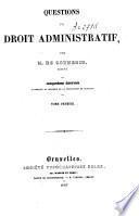 Questions de droit administratif