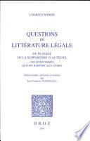 Questions de littérature légal